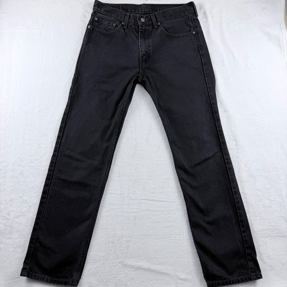 Levi's 505 Regular Fit Jeans Black Straight Leg W33 L32